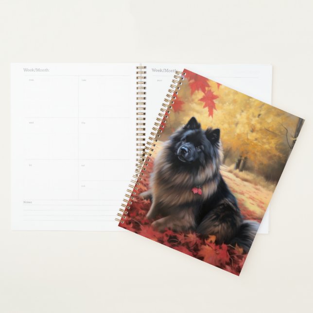 Agenda Keeshond em Autumn Leaves Cai Inspire (Exibição)