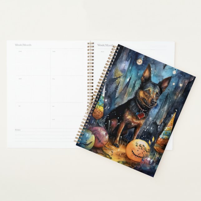 Agenda Kelpie Australiano De Halloween Com Pumpkins Assus (Exibição)