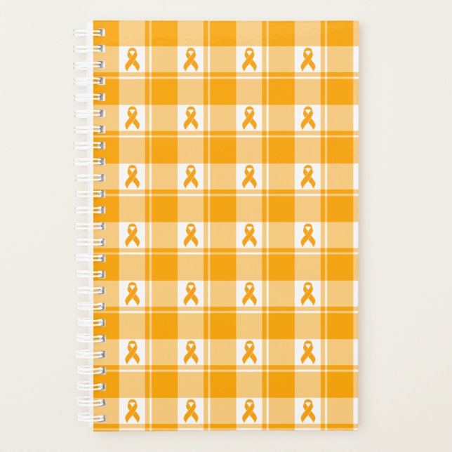 Agenda Kidney Cancer Awareness Plaid Planner, Orange (Frente)