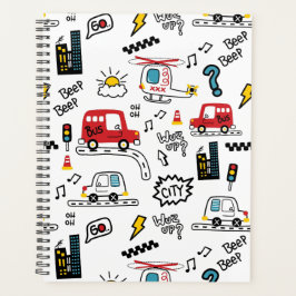 Agenda Kids Playful Transport Pattern 