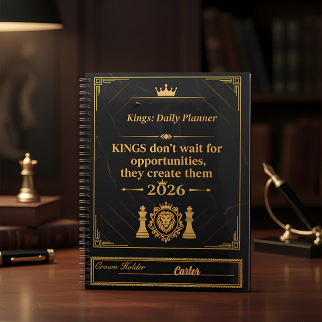 Agenda Kings Planner 2026 - Customizable Name | Luxury Bl (Criador carregado)