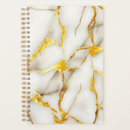Agenda Kintsugi Branco Japonês Dourado