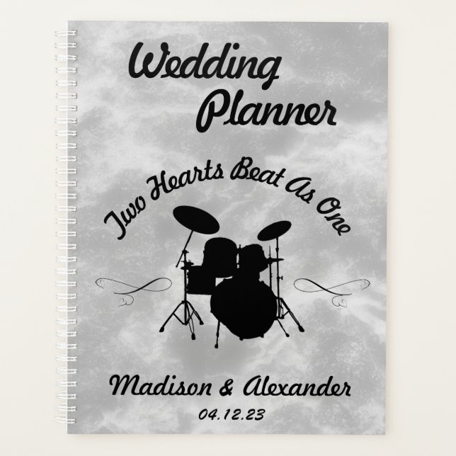 Agenda Kit Drum Musical de Casamento do Drummer Rock and  (Frente)