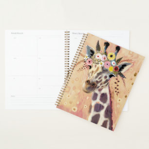 Agenda Klimt Giraffe Adornada Em Flores
