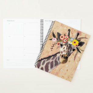 Agenda Klimt Giraffe Coroa De Flores