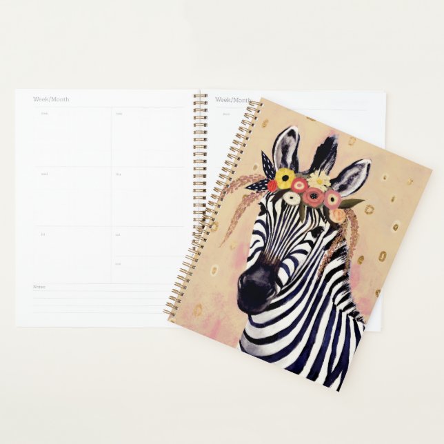 Agenda Klimt Zebra | Adornada Em Flores (Exibição)