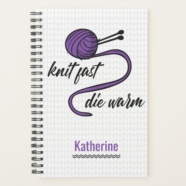 Agenda Knit Roxo Rápido, Planner Quente Mortal (Frente)