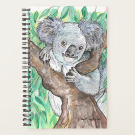Agenda Koala na pintura em árvore de Eucalyptus