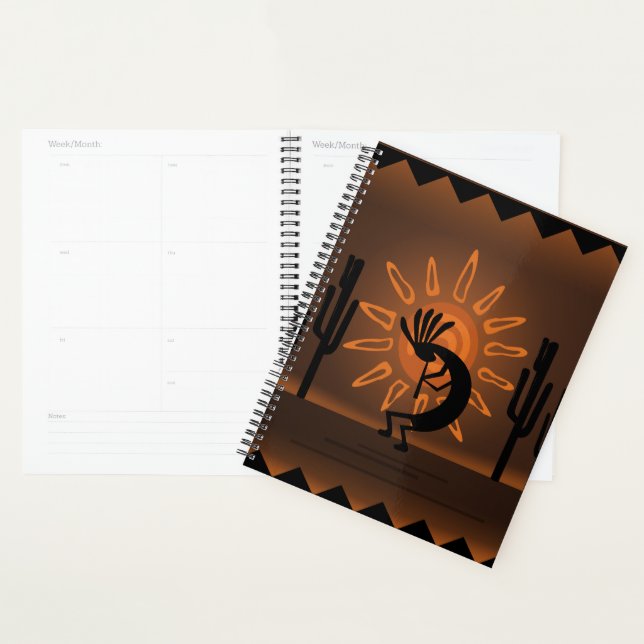 Agenda Kokopelli Southwest Rutic Brown Planner (Exibição)