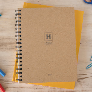 Agenda Kraft Brown Classic Monograma Pessoal Semanal