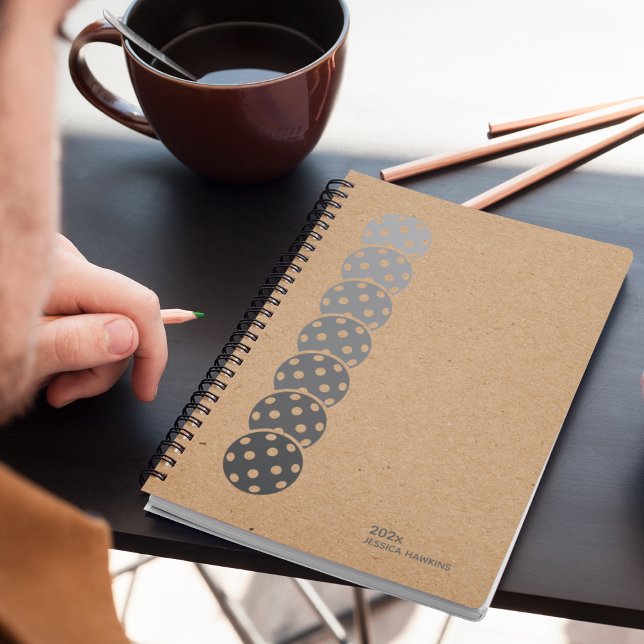 Agenda Kraft Brown Pickleball Semanal Pessoal (Criador carregado)