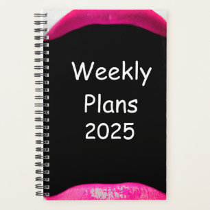 Agenda lábios Rosa Simples planos para 2025