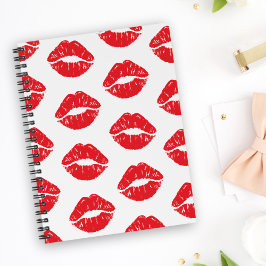 Agenda Lábios Vermelhos, Batom Vermelho, Beijo, Padrão De