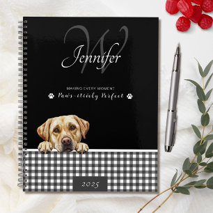 Agenda Labrador Retriever Black White Gingham Nome Person