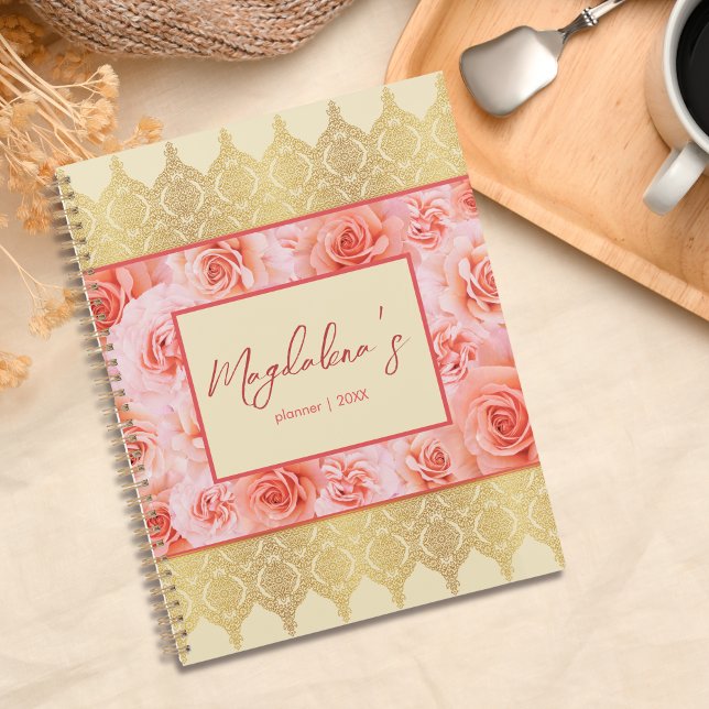 Agenda Lace de Ouro Floral Amarelo Amarelo para Damasco P (Criador carregado)