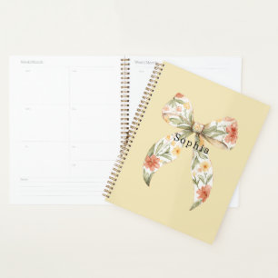 Agenda Laço Floral Amarelo Manteiga Vermelho