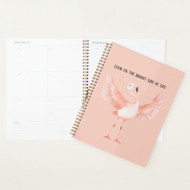 Agenda Lado Brilhante da Vida Flamingo Rosa (Exibição)