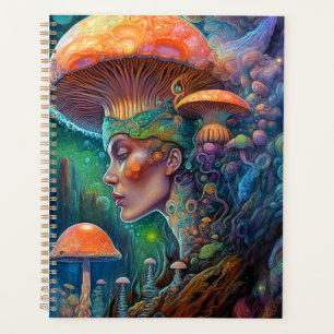 Agenda Lady E Cogumelos Surreal Fantasy Art Planner