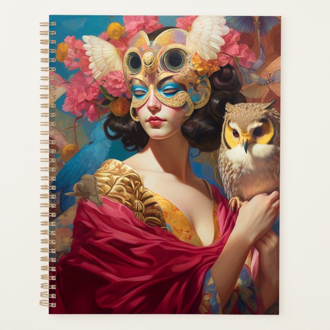 Agenda Lady With Owl Fantasy Art (Frente)