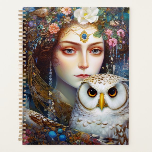 Agenda Lady With Owl Surreal Fantasy Art (Frente)
