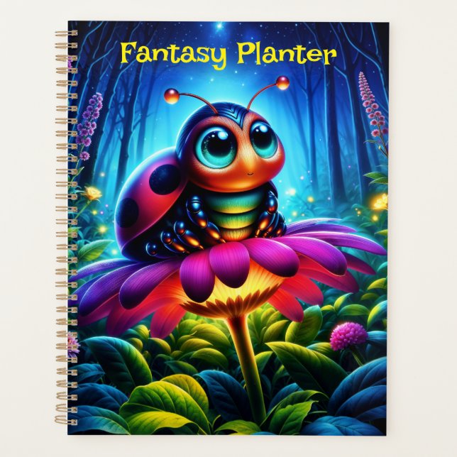 Agenda Ladybug bonito de olhos grandes com um brilho míst (Frente)