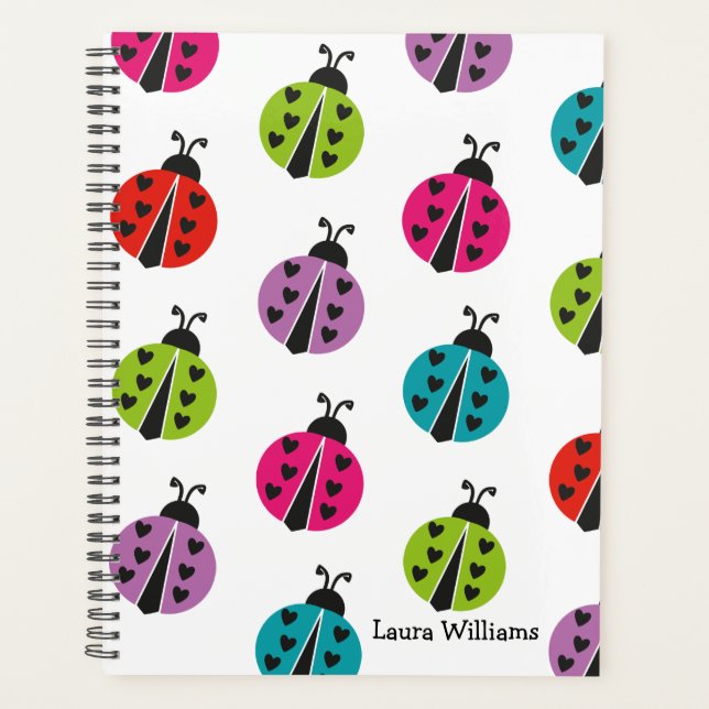 Agenda Ladybug Colorido Girly Personalizado (Frente)