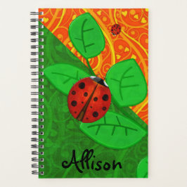 Agenda Ladybug Whimsey 3D Folk Art ADICIONE SEU NOME
