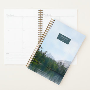 Agenda Lago cênico no diário personalizado das montanhas