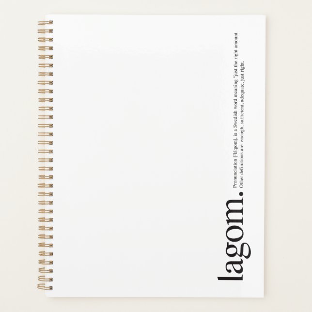Agenda LagomWiki - Planeador Preto e Branco (Frente)