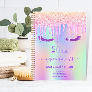 Agenda Lágrimas oculares pingos rosa salão iridescente 20