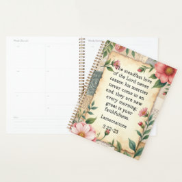 Agenda Lamentations 3:22–23 Vintage Floral Design 