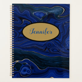 Agenda Lapis Blue Agate Swirls Personalizados