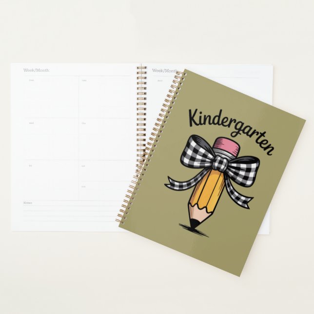 Agenda Lápis de Coquete Bow Jardim de Infância Professora (Exibição)