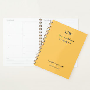 Agenda Laranja Amarelo Simples Elegante com Casamento Mon