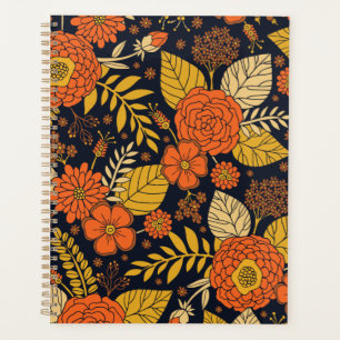 Agenda Laranja retrorreflector, Amarelo e Marinho Floral