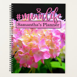 Agenda Laranja roxa rosa hidrangas #momlife