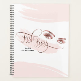 Agenda Lash Boss Makeup Eyebrow Olhos Lashes Rosa Dourado