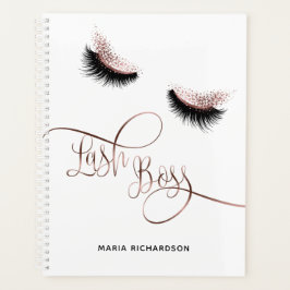 Agenda Lash Boss Makeup Eyebrow Olhos Lashes Rosa Dourado