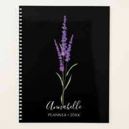 Agenda Lavanda em preto | Personalizado
