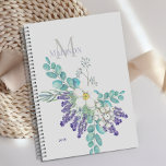 Agenda Lavanda Eucalipto Monograma Floral Botânico<br><div class="desc">As flores botânicas de aquarela,  Lavanda Eucalyptus aquarela,  decoram este cobrir planejador e podem ser personalizadas com o seu nome e nome iniciais. Veja nossa linha de produtos de cheio em nossa loja Zazzle.</div>