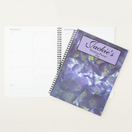 Agenda Lavanda Hydrangeas leve roxo casamento floral