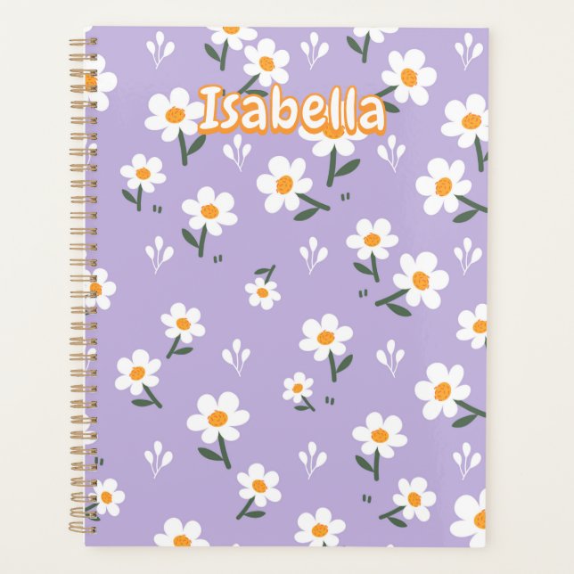 Agenda Lavender Daisy Floral Pattern (Frente)
