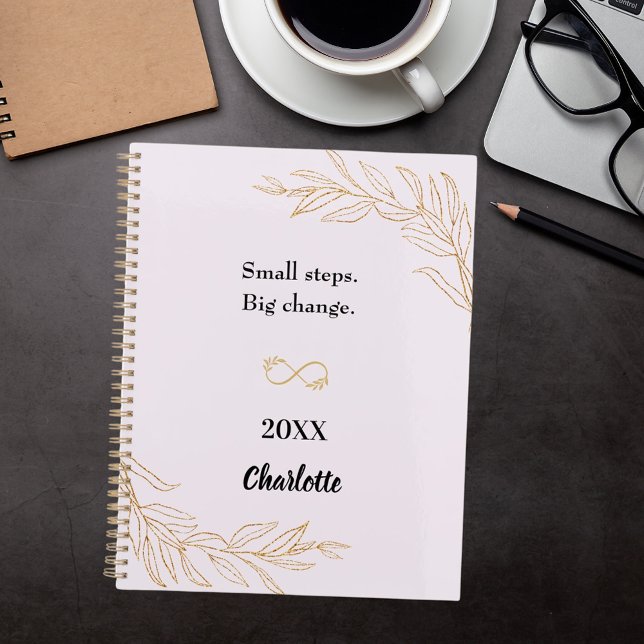 Agenda Lavender pink gold foliage motivational quote 2026 (Criador carregado)