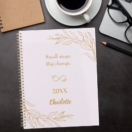 Agenda Lavender pink gold foliage motivational quote 2026