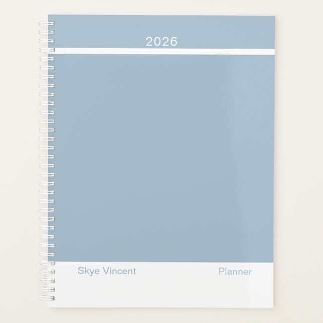 Agenda Layout Moderno Azul Empoeirado Grande (Frente)