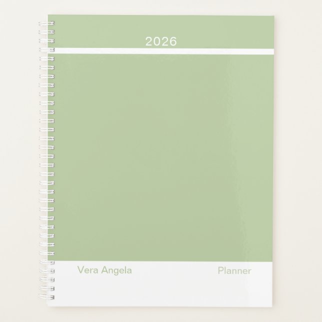 Agenda Layout Moderno Verde Salvia Grande (Frente)