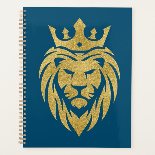 Agenda Leão com Coroa - Estilo Dourado 3 (Frente)