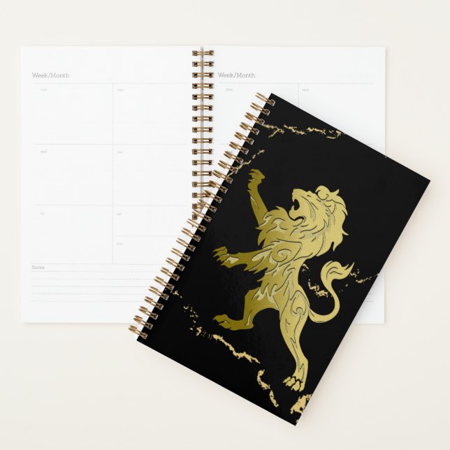 Agenda Leão Real Dourado Mármore (Exibição)