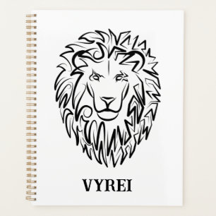 Agenda Leão Tribal Negro e Branco