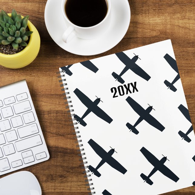 Agenda Legal, Avião Simples Voando, Preto e Branco (Criador carregado)